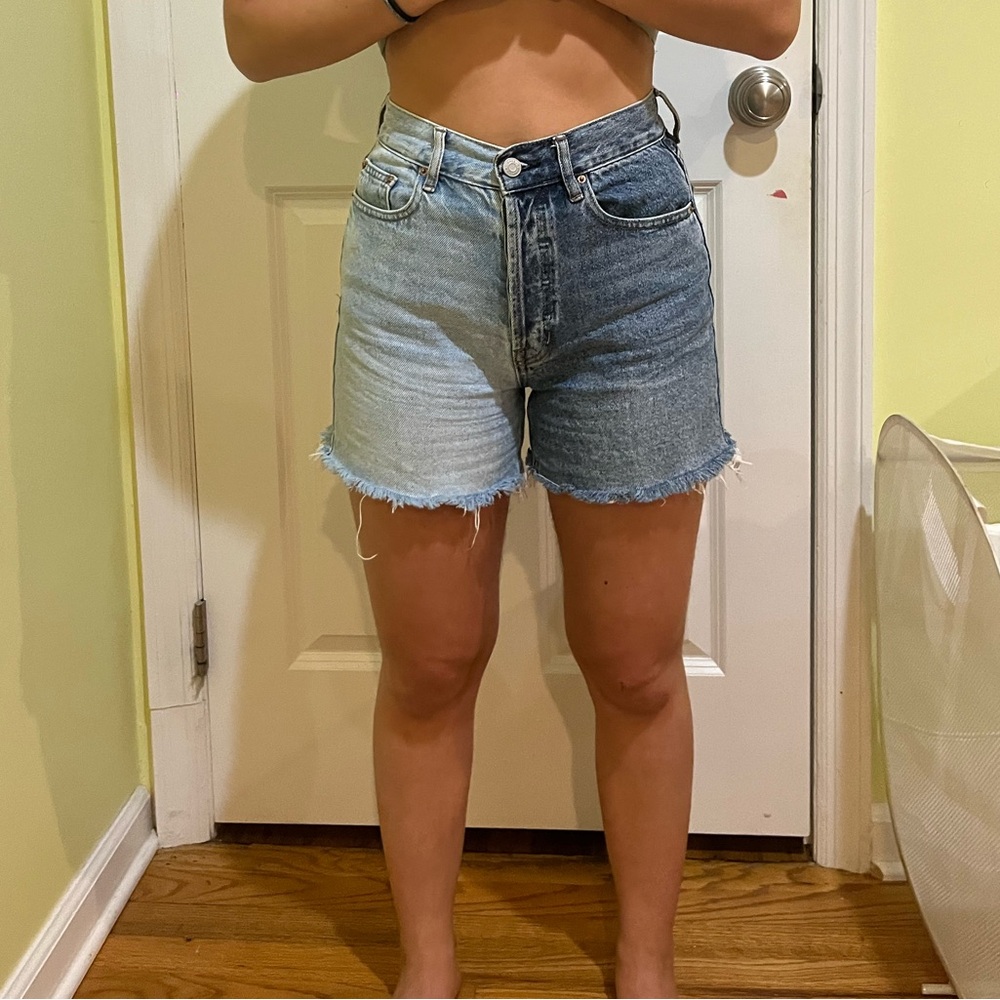 PacSun two tone denim shorts